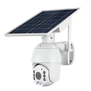 100% Wire-Free Wireless Rechargeable Battery Solar Powered Outdoor 1080P Pan Tilt WiFi Security Camera PIR Motion Recording Two-Way Audio IP65 Weatherproof Night Vision Built-in SD Slot