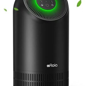 Afloia Air Purifiers for Bedroom - Hepa Air Purifiers for Home Large Room Up to 880 Ft² - H13 True Hepa Filter Air Cleaner for Home Remove 99.99% Pets Hair Odor Dust Smoke Mold Pollen, Fillo Black