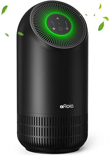 Afloia Air Purifiers for Bedroom - Hepa Air Purifiers for Home Large Room Up to 880 Ft² - H13 True Hepa Filter Air Cleaner for Home Remove 99.99% Pets Hair Odor Dust Smoke Mold Pollen, Fillo Black