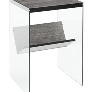Convenience Concepts SoHo End Table, Weathered Gray / Glass