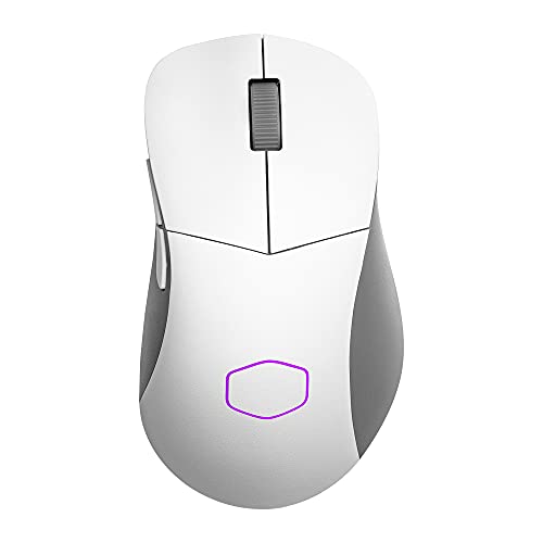 Cooler Master MM731 White Gaming Mouse with Adjustable 19,000 DPI, 2.4GHz and Bluetooth Wireless, PTFE Feet, RGB Lighting and MasterPlus+ Software