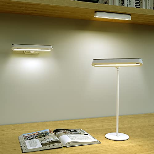 LED Desk Lamp for Home Office, BEYONDOP Magnetic Cabinet Lights with 1800mah Rechargeable Battery, Full Dimmable Reading Lamp, Battery Operated Lights, Detachable Table Lamp for Closet, 4000K