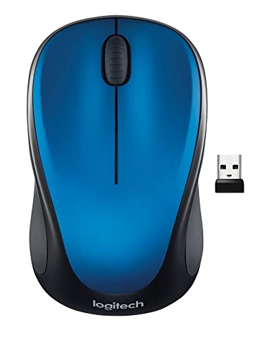 Logitech M317 Wireless Mouse, 2.4 GHz with USB Receiver, 1000 DPI Optical Tracking, 12 Month Battery, Compatible with PC, Mac, Laptop, Chromebook - Blue