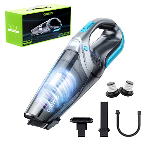 Oraimo 7500PA Handheld Vacuum, Hand Held Vacuuming Cordless with Pet Hair Brush, Hand Vacuum Cordless Rechargeable with Detachable Battery, 3H Charged, Easy to Assemble for Pet Hair Stairs Baseboards