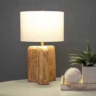 Rugs USA Natural Revere 22-inch Bunyan Wood Cut Table Lamp lighting - Farmhouse 22" H x 12" W x 12" D