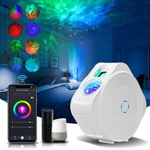Star Projector Galaxy Light [Smart APP Control] for Kids Bedroom, with Music Sync, 24H Timer, Rototable Nebula Stars, Brightness Adjustable, DIY Modes（Green Stars）