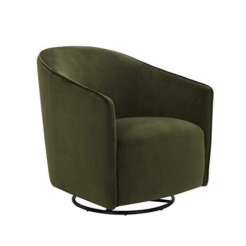 Amazon Brand – Rivet Stowell Modern Velvet Glider Chair with Curved Back and Arms, 29.5"W, Forest Green