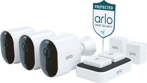Arlo - Pro 4 Spotlight Camera Security Bundle - 3 Wire-Free Cameras Indoor/Outdoor 2K with Color Night Vision (12 pieces) - White