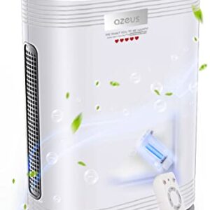 AZEUS True HEPA Air Purifier for Home, up to 1080 sq ft Large Room, UV light | Ionic Generator | Office or Commercial Space | Filter 99.97% Pollen, Smoke, Dust, Pet Dander | Auto Mode | Air Quality Sensor | Night Light
