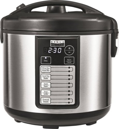 Bella Pro Series - 20-Cup Rice Cooker - Stainless Steel