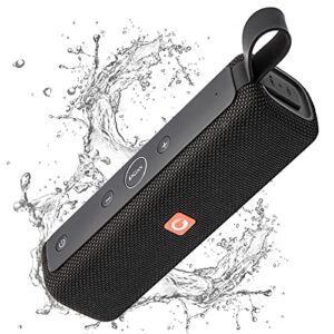 Bluetooth Speaker, DOSS E-go II Portable Bluetooth Speaker with 12W Superior Sound and Bass, IPX6 Waterproof, Built-in Mic, 12H Playtime, Wireless Speaker for Home, Beach, Outdoor and Travel - Black