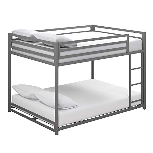 DHP Miles Metal Bunk Bed, Silver, Full over Full
