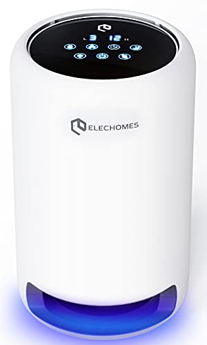 Elechomes OX300 HEPA Air Purifier for Home with 4-Stage Filtration, 12H Timer, LED Display, Night Light, 100% Ozone Free, Quiet Air Cleaner for Dust, Pet Dander, White