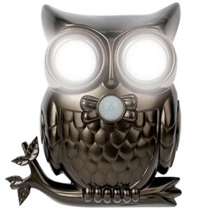 IdeaWorks JB7682 Decorative LED Motion Sensor Hooting Owl Light, Black
