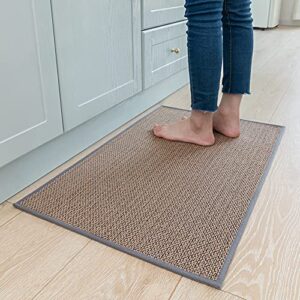 Kitchen Rugs and Mats Non Skid Washable, Absorbent Runner Rugs for Kitchen, Front of Sink, Kitchen Mats for Floor (Grey, 20"x32")