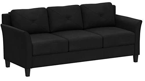 Lifestyle Solutions HRFKS3BK Grayson Sofa, 78.7" W x 31.5" D x 32.7" H, Black