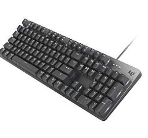 Logitech K845 Mechanical Illuminated Keyboard, Mechanical Switches, Strong Adjustable Tilt Legs, Full Size, Aluminum Top Case, 104 Keys, USB Corded, Windows (TTC Red Switches)