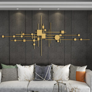 Luxury 3D Geometric Patterns Metal Wall Decor with Overlapping Effects