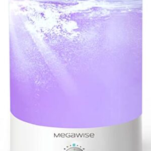 MegaWise Cool Mist Humidifiers for Babies, Bedroom, Nursery, Home and Office | Super Quiet Ultrasonic Vaporizer, Large Top-Refill 3.5L, Essential Oil Diffuser, Auto Off, Easy Clean