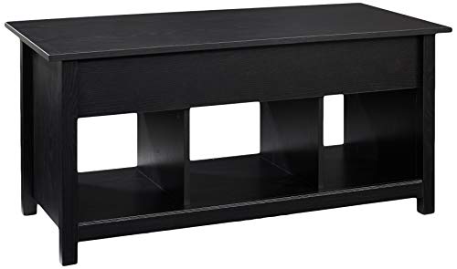 ROCKPOINT Argus Lift-Top Wood Coffee Table, Penguin Black