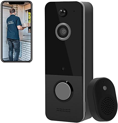 SHTALHST Doorbell Camera,1080P FHD WiFi Video Doorbell,Wireless Doorbell Camera with PIR Motion Detection,Camera Doorbell with Cordless Chime,2022 Newest Door Camera for Apartment