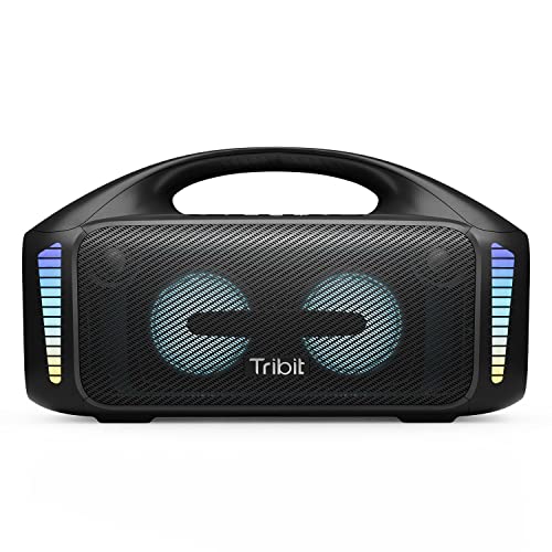 Tribit StormBox Blast Portable Speaker: 90W Loud Stereo Sound with XBass, IPX7 Waterproof Bluetooth Speaker with LED Light, PowerBank, Bluetooth 5.3&TWS, Custom EQ, 30H Playtime, Outdoor/Camping/Party