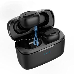 True Wireless Earbuds, Bluetooth Earphones Touch Control with Wireless Charging Case, Waterproof Stereo Earbuds in-Ear, Built-in Mic Headsets, Premium Deep Bass for The Sport