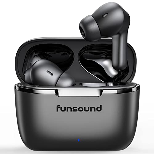 Wireless Earbuds, Funsound Bluetooth Earbuds Noise Cancelling with 4 ENC Microphones, 60 Hrs Playtime, IPX7 Waterproof Bluetooth 5.3 in-Ear Stereo Headphones for iPhone | Android, Black