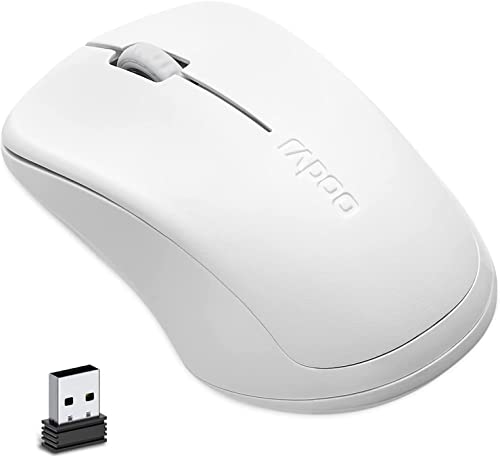 Wireless Mouse, RAPOO Computer Mouse 3 Buttons Silent Cordless Mouse Wireless Optical Mice with USB Nano Receiver, 2.4G Portable Ergonomic Wireless Mouse for Laptop/Windows/Mac/Office PC