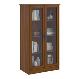 Ameriwood Home Quinton Point Bookcase with Glass Doors, Inspire Cherry