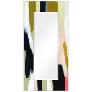 Empire Art Direct Rectangular Beveled Wall Mirror on Abstract Printed Temped Glass Vanity, Bathroom, Ready to Hang, 72" x 36", Sunder II