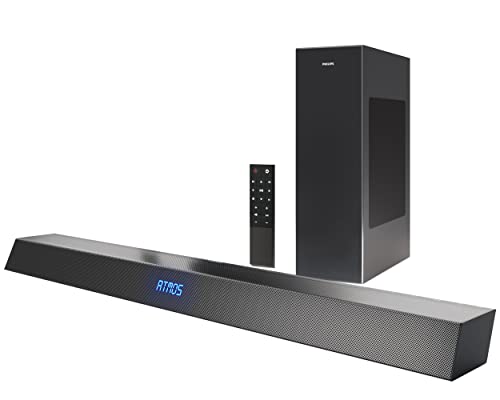 Philips B8405 Soundbar 2.1 with Wireless Subwoofer, Dolby Atmos, Stadium EQ Mode, DTS Play-Fi Compatible, Connects with Amazon Echo Devices and Voice Assistants, AirPlay 2 & BT Support, TAB8405