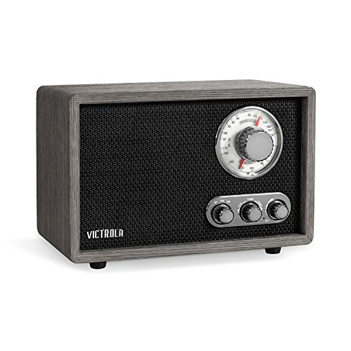 Victrola Linden Wood Bluetooth Radio, Grey, VRS-5000-GRY