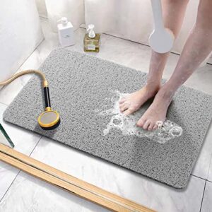 Asvin Soft Textured Bath, Shower, Tub Mat, 24x16 Inch, Phthalate Free, Non Slip Comfort Bathtub Mats with Drain, PVC Loofah Bathroom Mats for Wet Areas, Quick Drying