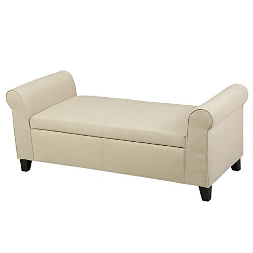 Christopher Knight Home Danbury Armed Fabric Storage Bench, Beige
