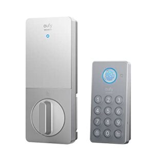 eufy Security E130 Retrofit Smart Lock+Wireless Keypad, Fits Your Existing Deadbolt, Fingerprint Keyless Entry Door Lock, Built-In Wi-Fi, App Remote Control, Bluetooth Electronic Lock, IP65 waterproof