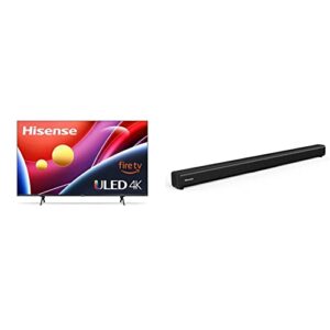 Hisense 50-inch ULED U6 Series Quantum Dot QLED 4K UHD Smart Fire TV & HS205 2.0ch Sound Bar, 60W, Roku TV Ready, Enhance TV Enjoyment, Bluetooth, HDMI ARC/Optical/AUX/USB, 3 EQ Modes