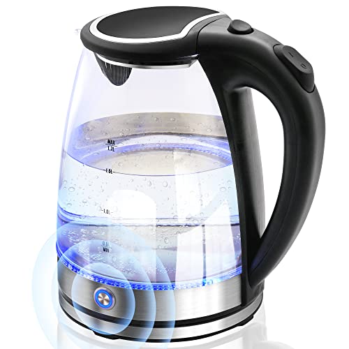 Pukomc Electric Kettle with Keep Warm - 1.7L Glass Water Boiler with Wide Opening, Led Indicator, Auto Shut-Off and Boil-Dry Protection - Series 9480
