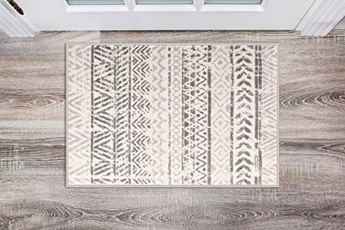 Rugshop Geometric Boho Perfect for high Traffic Areas of Your Living Room,Bedroom,Home Office,Kitchen Easy Cleaning Area Rug 2' x 3' Gray