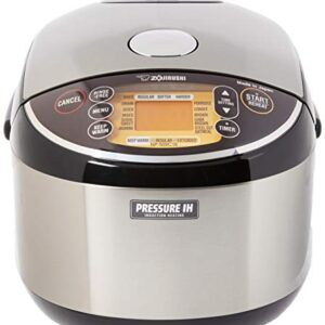 Zojirushi Pressure Induction Heating Rice Cooker & Warmer, 10 Cup, Stainless Black, Made in Japan
