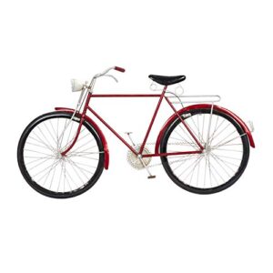 Deco 79 Metal Bike Wall Decor with Seat and Handles, 36" x 3" x 19", Red