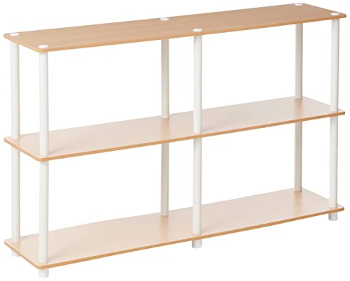 Furinno 99130BE/WH 3-Tier Double Size Storage Display Rack, Beech/White