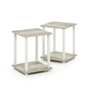 Furinno Simplistic Set of 2 End Table, Sonoma Oak/White