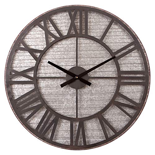 Patton Wall Decor Rustic Galvanized Metal Cut Out Wall Clock