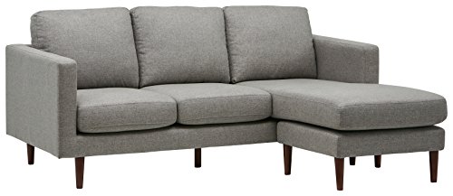 Amazon Brand – Rivet Revolve Modern Upholstered Sofa with Reversible Sectional Chaise, 80"W, Grey Weave