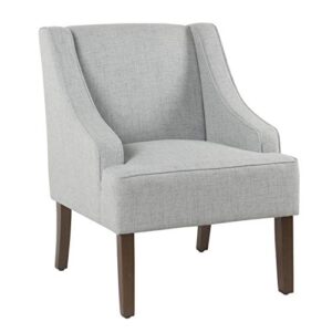 HomePop Velvet Swoop Arm Living-Room-Chairs, Light Grey