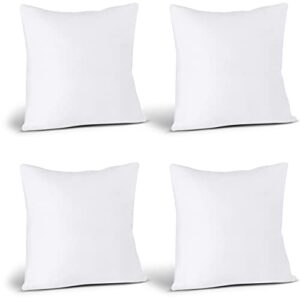 Utopia Bedding Throw Pillows (Set of 4, White), 14 x 14 Inches Pillows for Sofa, Bed and Couch Decorative Stuffer Pillows