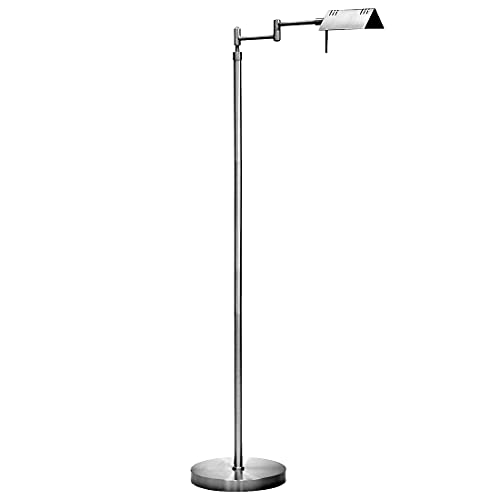 O’Bright Dimmable LED Pharmacy Floor Lamp, 12W LED, Full Range Dimming, 360 Degree Swing Arms, Adjustable Heights, Standing Lamp for Reading, Sewing, and Craft, ETL Listed, Brushed Nickel