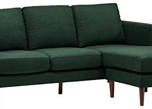 Amazon Brand – Rivet Revolve Modern Upholstered Sofa with Reversible Sectional Chaise, 80"W, Heritage Green