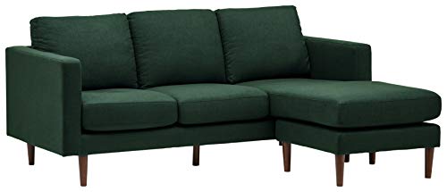 Amazon Brand – Rivet Revolve Modern Upholstered Sofa with Reversible Sectional Chaise, 80"W, Heritage Green